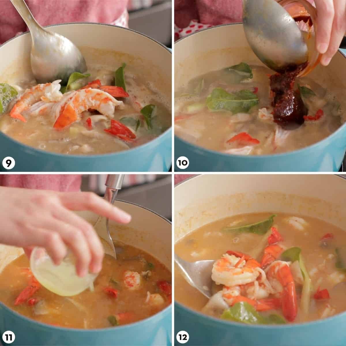 Adding Mushrooms and Shrimp