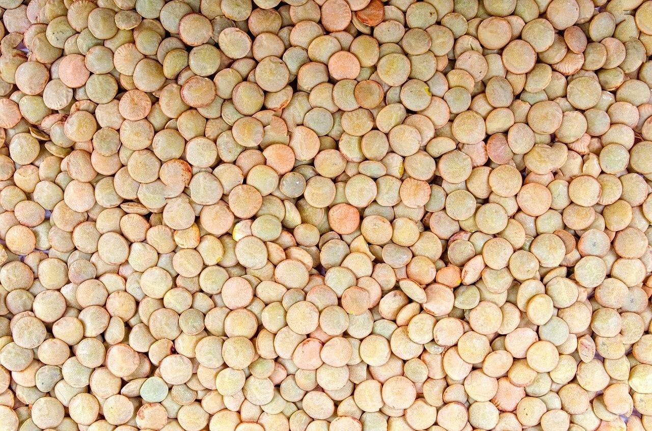 a bowl full of yellow lentils