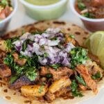 Tacos al pastor close-up