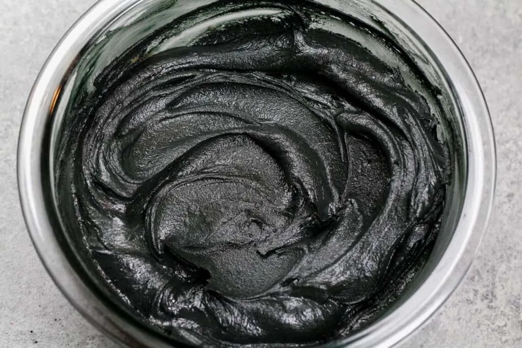 Black cocoa buttercream frosting