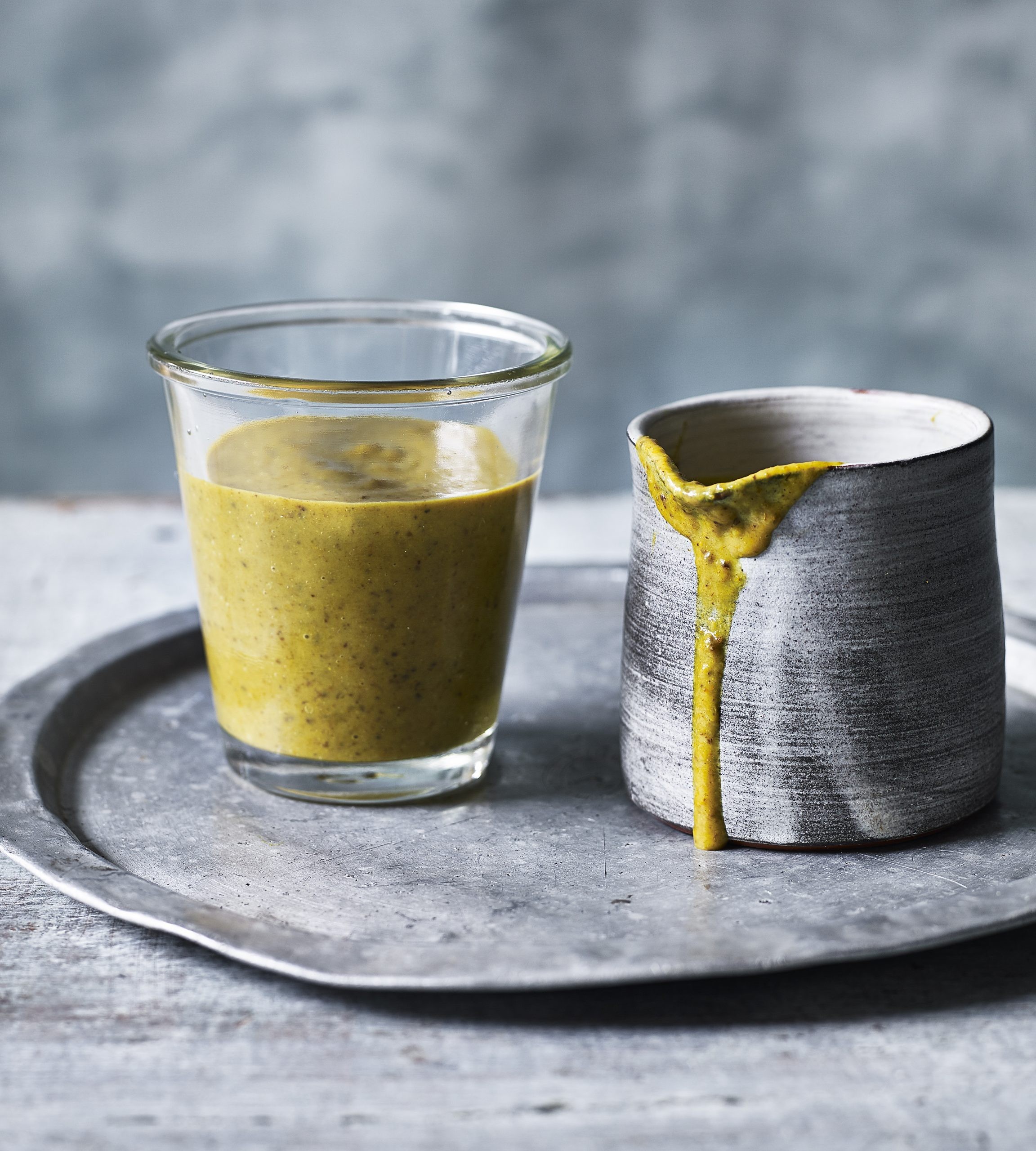 Chip shop curry sauce in a jug