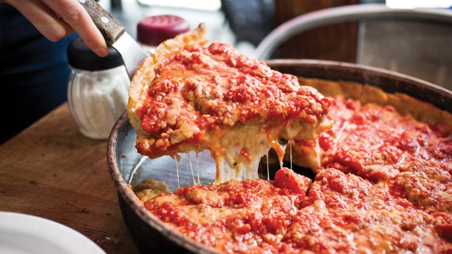Deep dish pizza at Lou Malnati’s