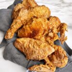 Fried Chicken on Marble Background