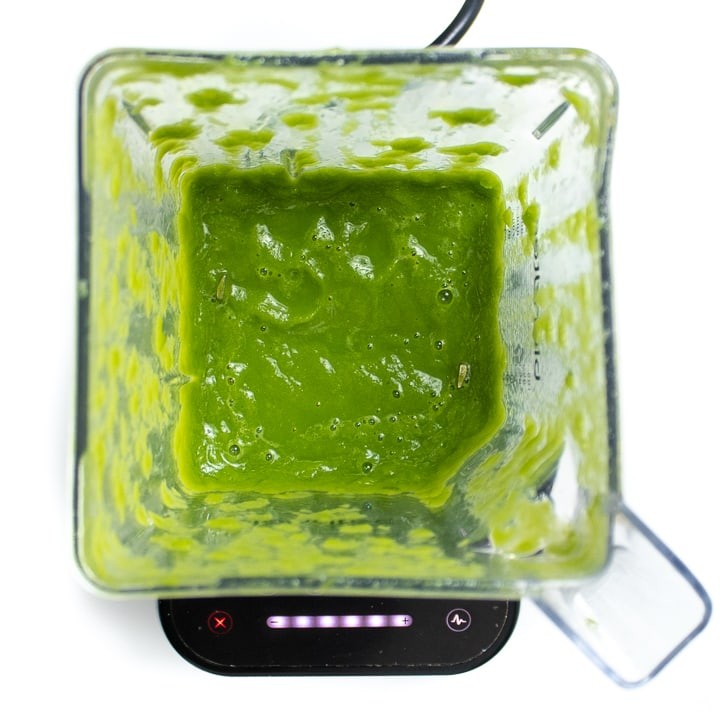 Green Bean Puree in a Blender