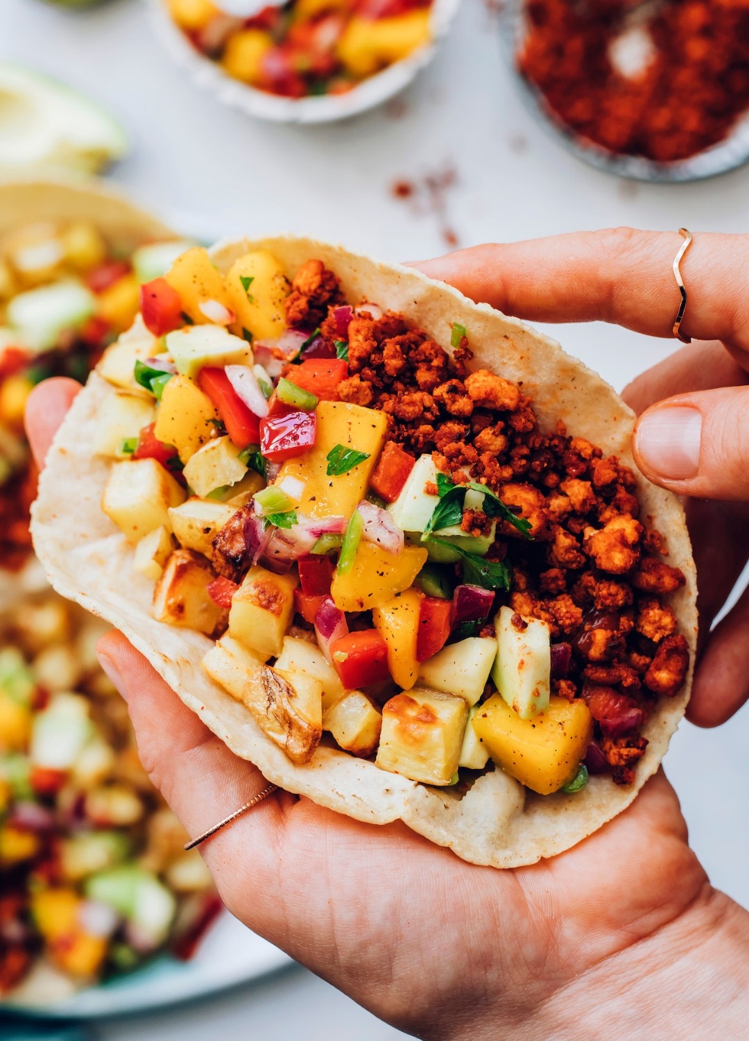 Vegan Chorizo Breakfast Tacos