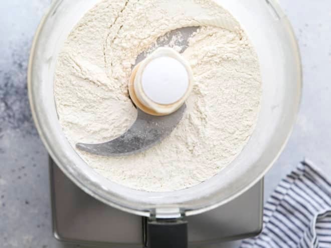 Combining dry ingredients in a food processor