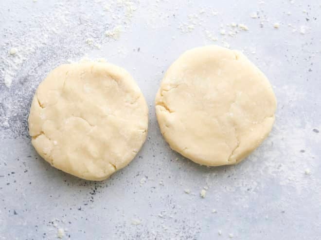Forming pie crust into disks