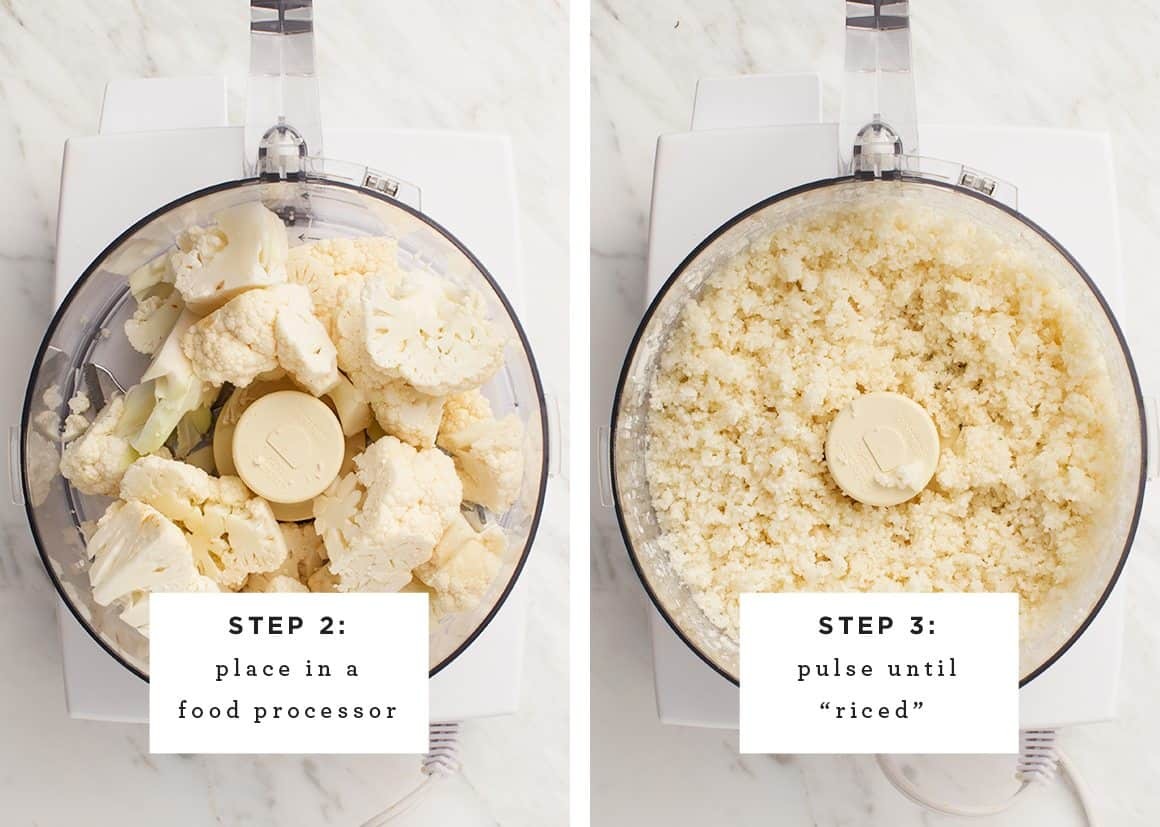 Cauliflower Florets Ready for the Food Processor