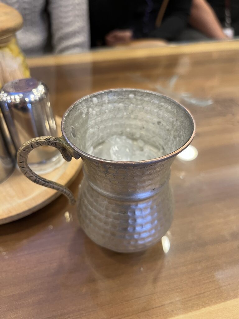 A glass of Ayran, a cold and savory yogurt-based drink, popular in Turkey
