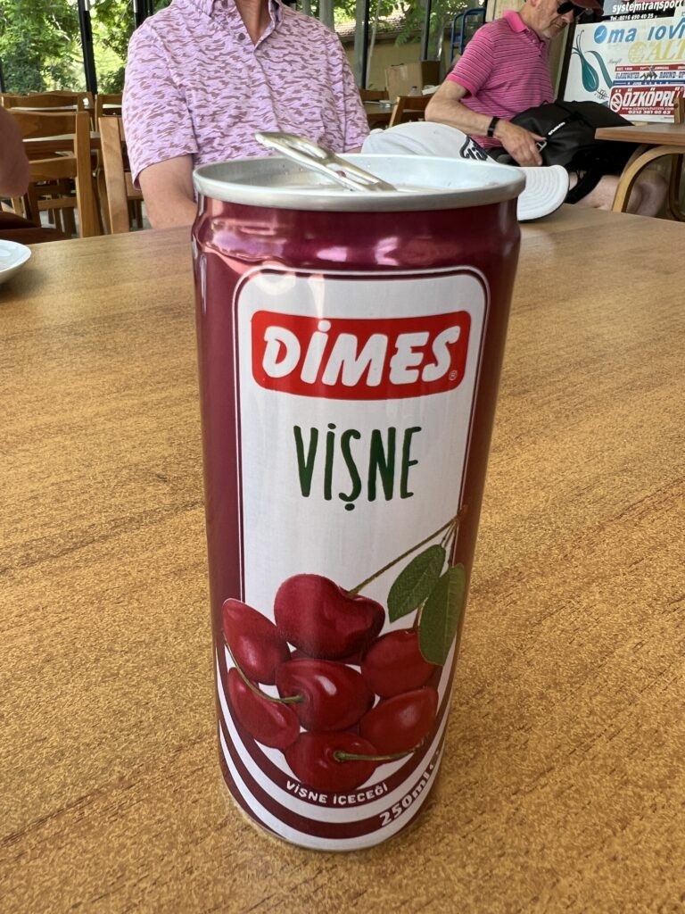 A glass of Vişne Suyu, sour cherry juice, a popular Turkish beverage