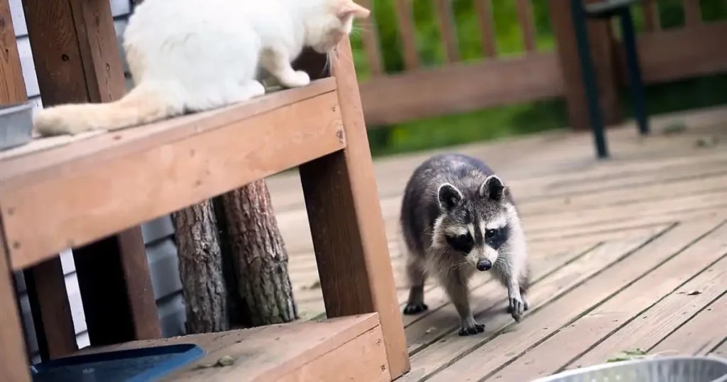Raccoon Climbing a Fence