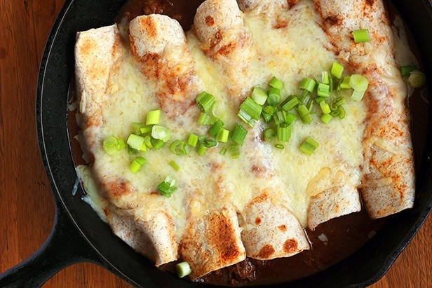 Mexican Enchiladas in a Cast Iron Pan