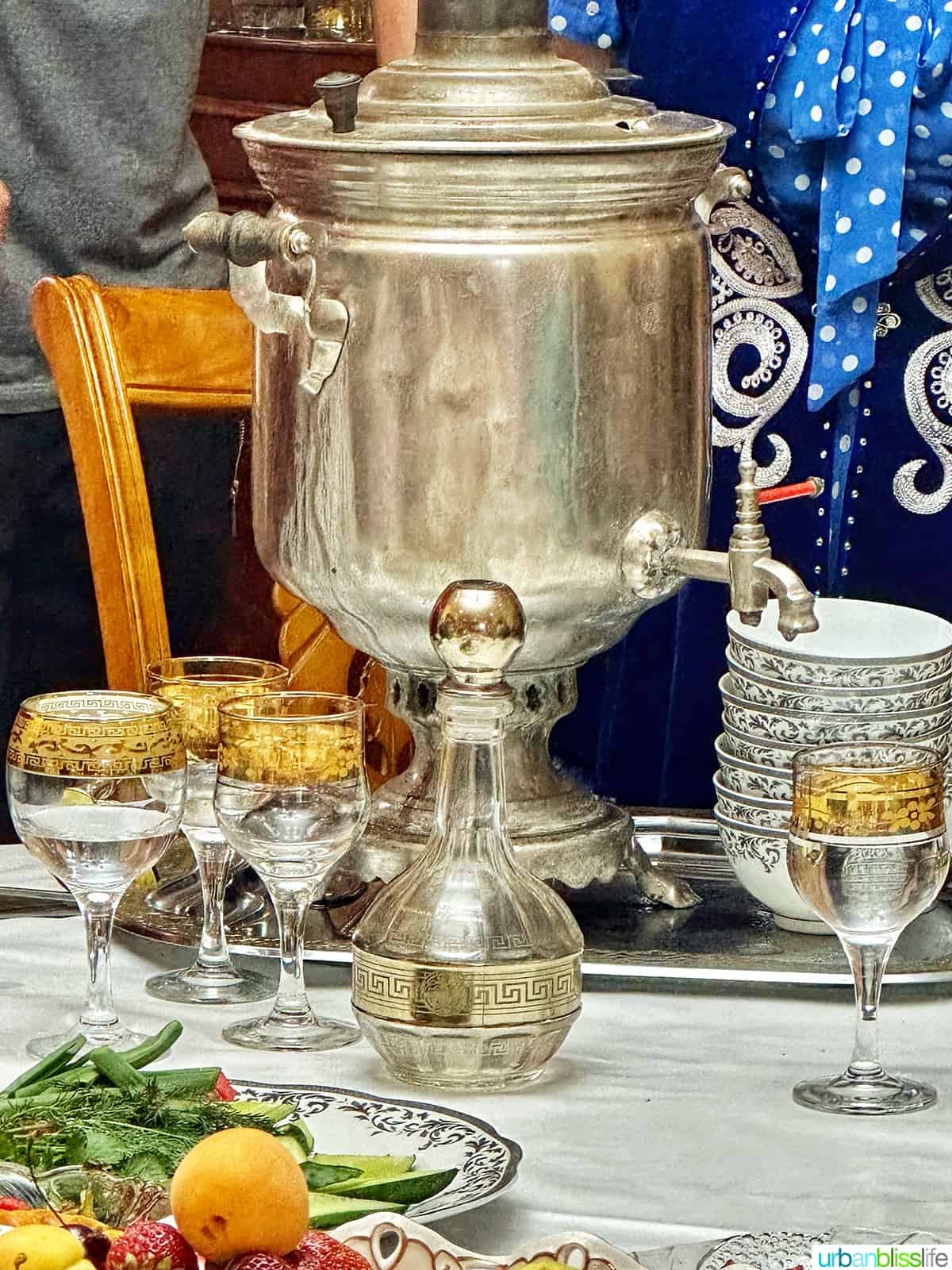 Kazakh Tea: Served in Traditional Tea Pots with small cups