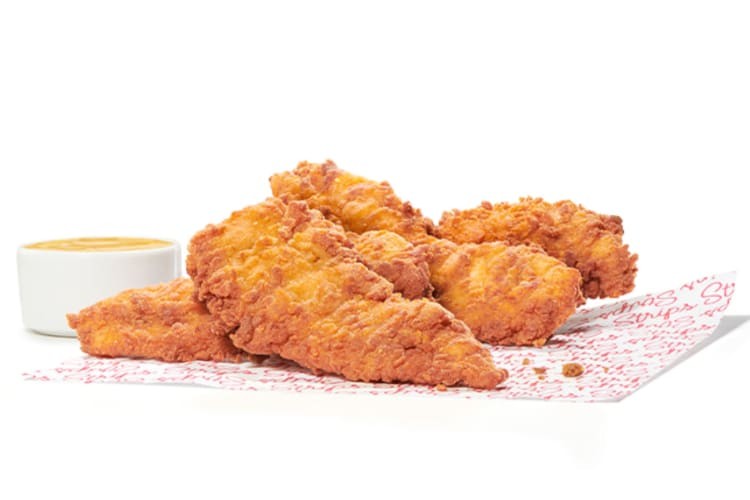 Chick-fil-A Chick-n-Strips are boneless chicken tenders seasoned to perfection, freshly breaded and pressure cooked in 100% refined peanut oil.