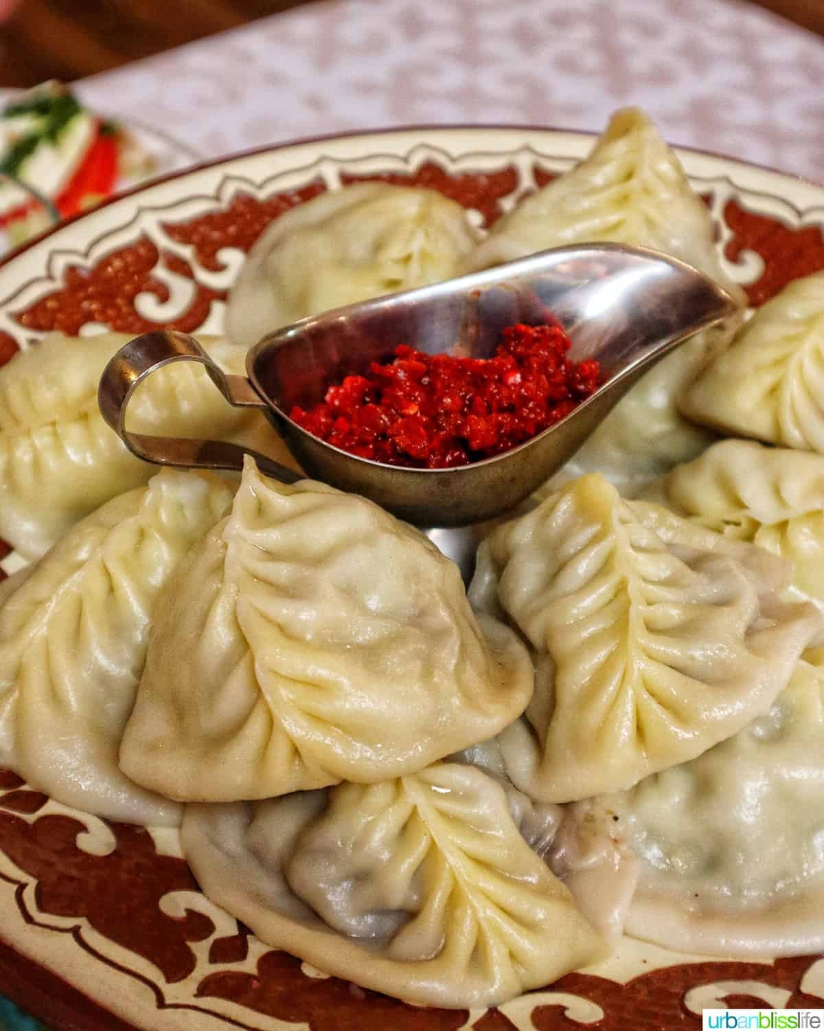 Manti: Kazakhstan Steamed Dumplings Filled with Meat, Onions and Spices