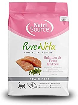 NutriSource PureVita Grain-Free Salmon Peas Dry Cat Food