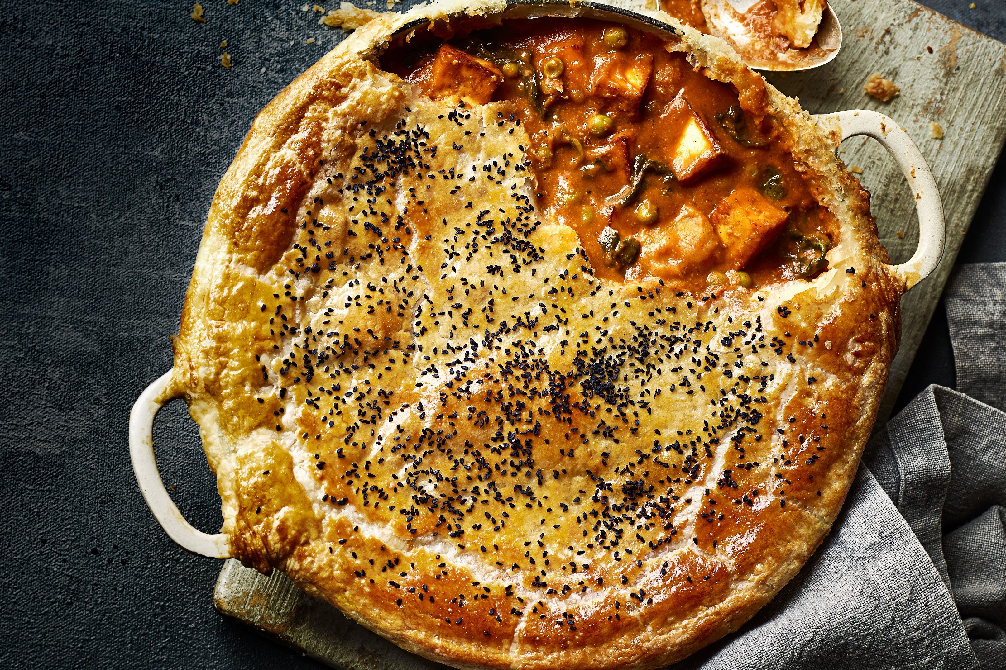 Paneer curry pot pie