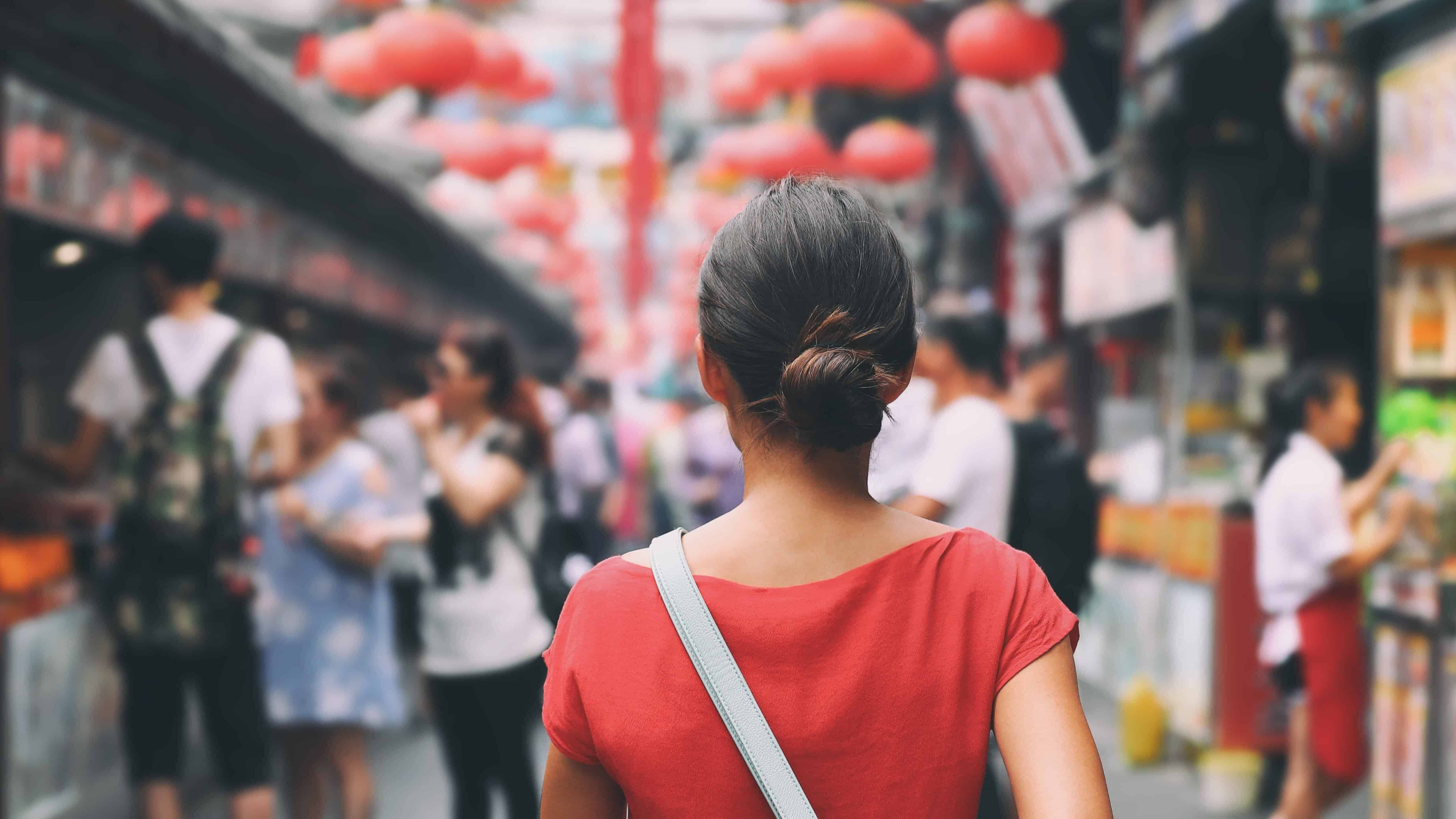 A bustling street food market in Beijing, China, showcasing the diversity and vibrancy of Chinese cuisine