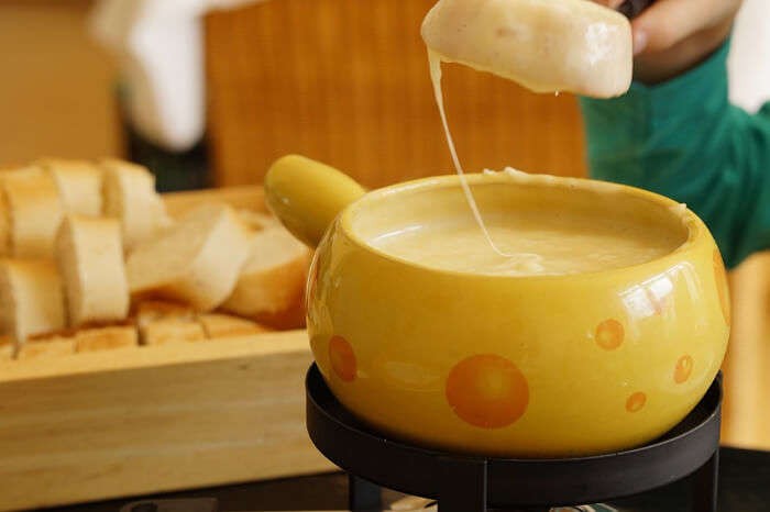 Swiss Cheese Fondue, similar to Mondseer in Austrian food