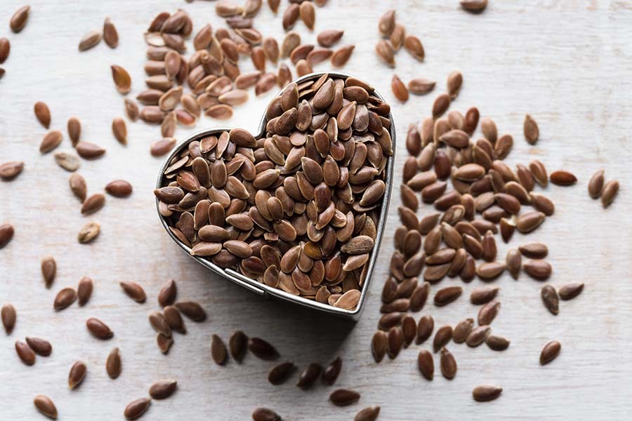 Close-up of flaxseeds