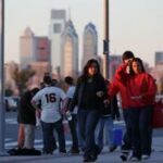 Phillies fans outside Citizens Bank Park