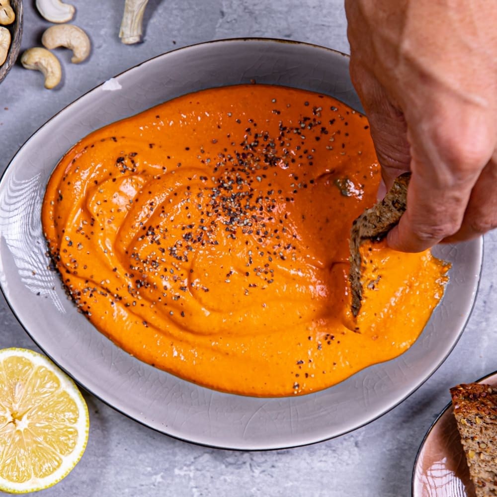 Delicious Vegan Cream Cheese made in a Ninja Food Processor, perfect for bagels