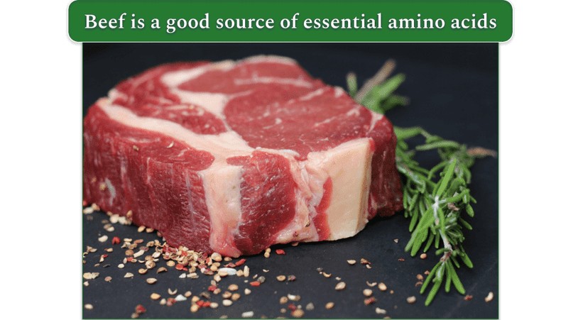 A perfectly cooked slice of beef