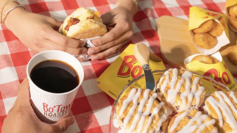 Bojangles Biscuit Sandwich and Coffee