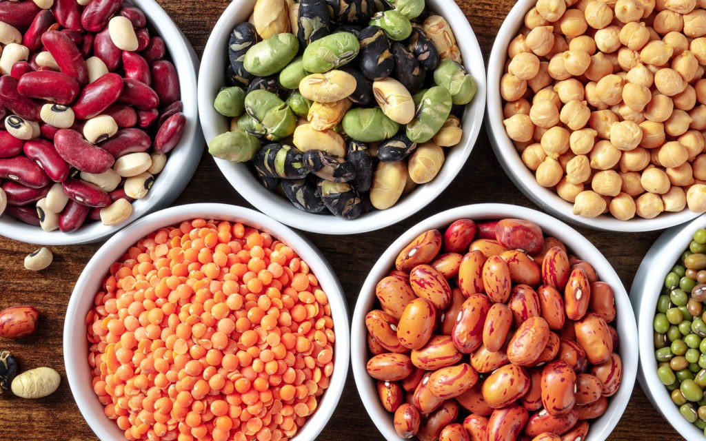 Bowl of assorted beans and legumes