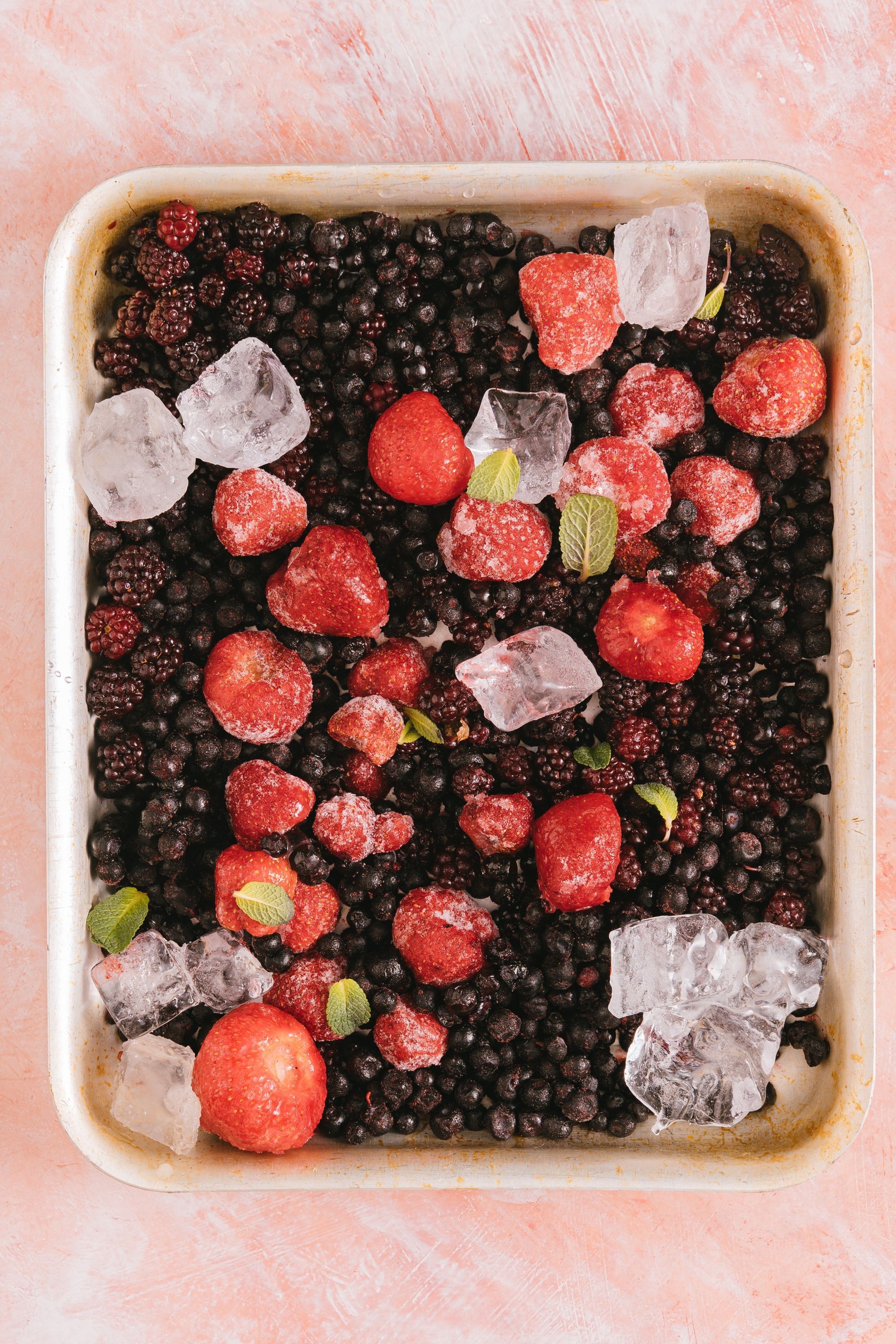 Frozen food in a styrofoam container with ice packs