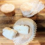 Angel food cupcakes in paper liners