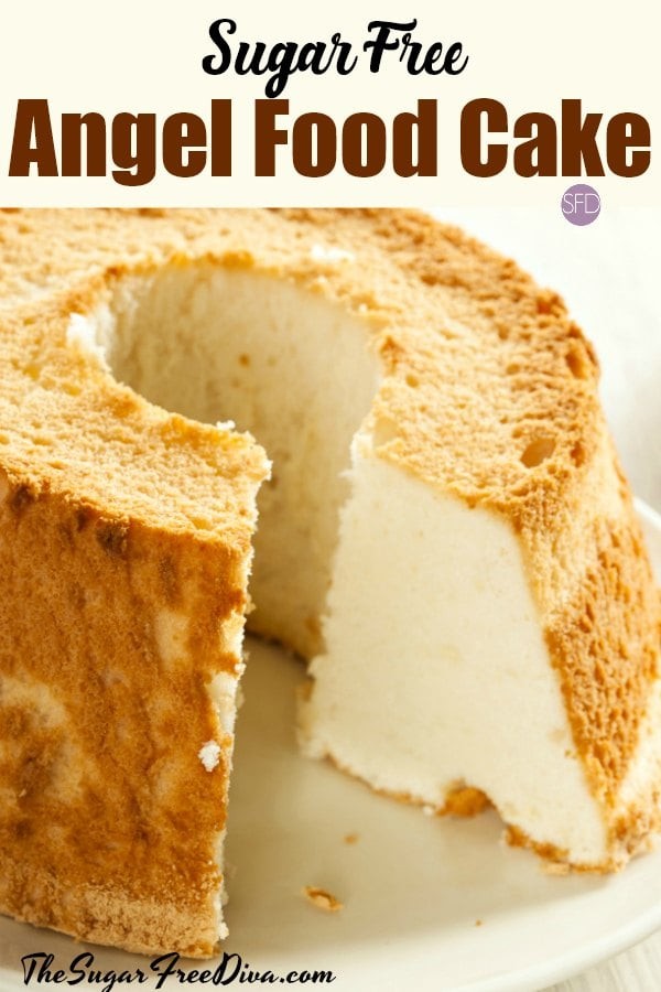 Sugar-free Angel Food Cake ingredients displayed on a wooden table