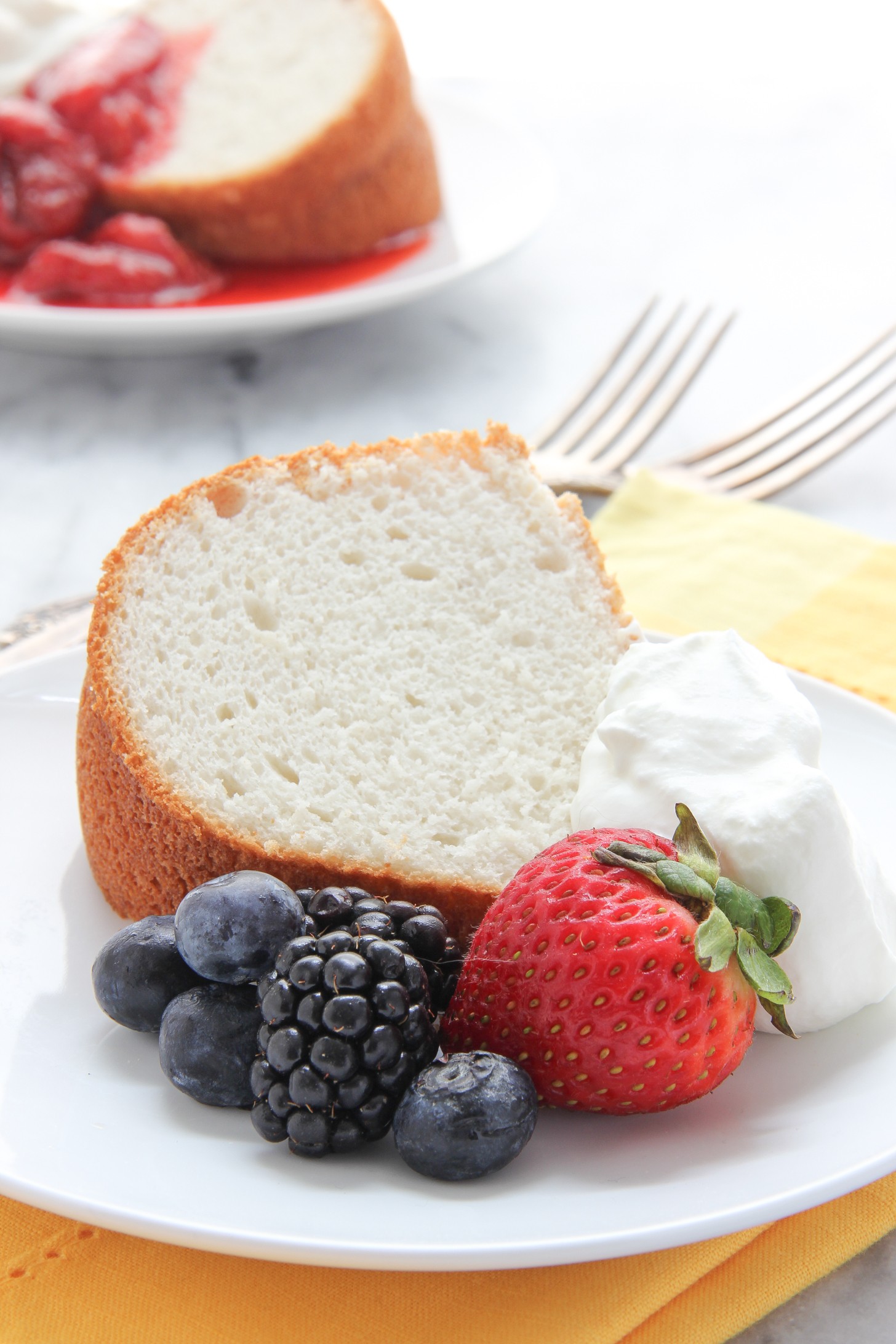 Slices of Angel Food Bundt Cake