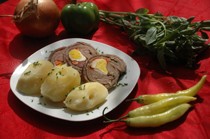 Arrollado Malaya on a plate
