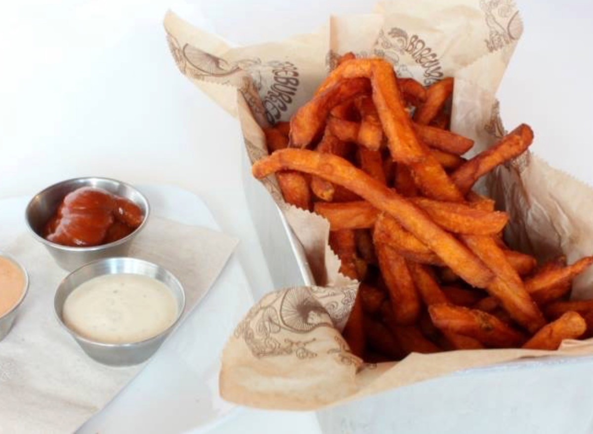 BareBurger's all-natural sweet potato fries, sourced sustainably and organically