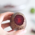 Chopped beetroot with vibrant red color