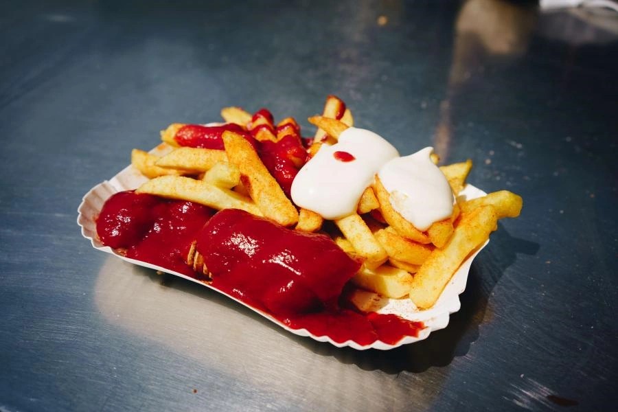 Berlin Currywurst with fries