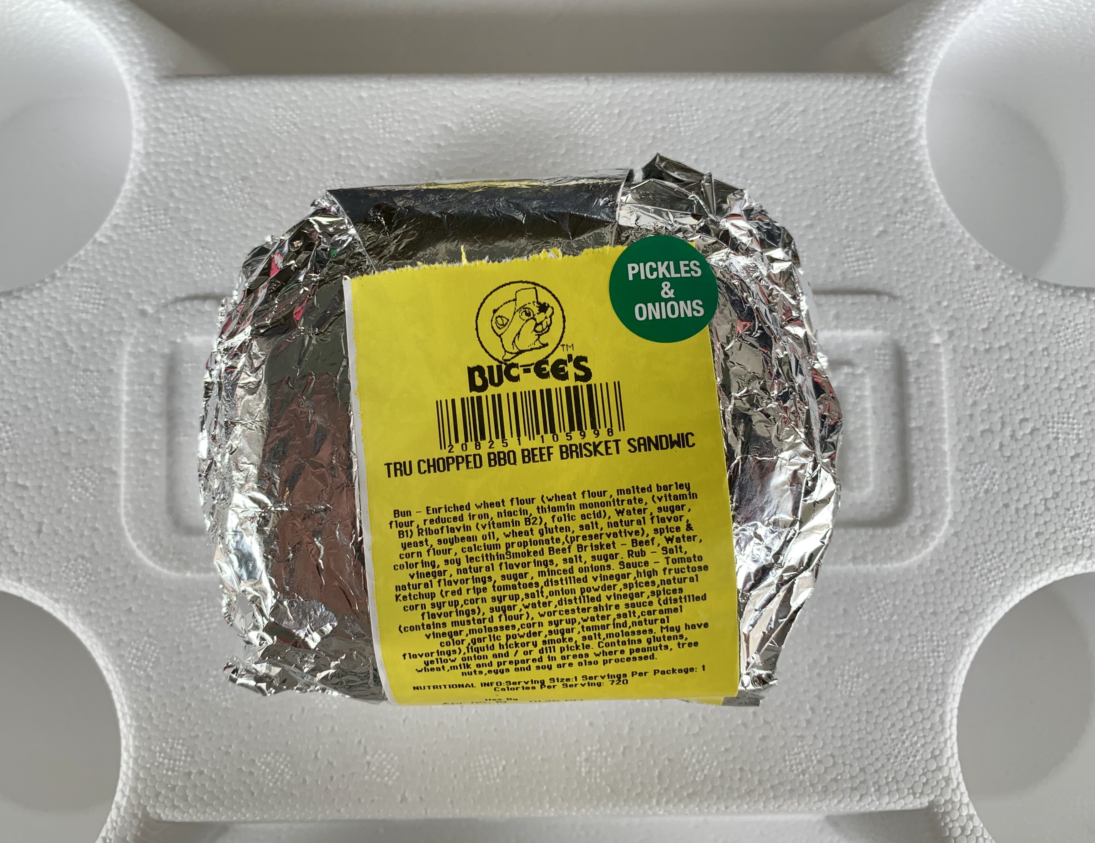 Buc-ee's chopped BBQ beef brisket sandwich, classic Texas comfort food on the go