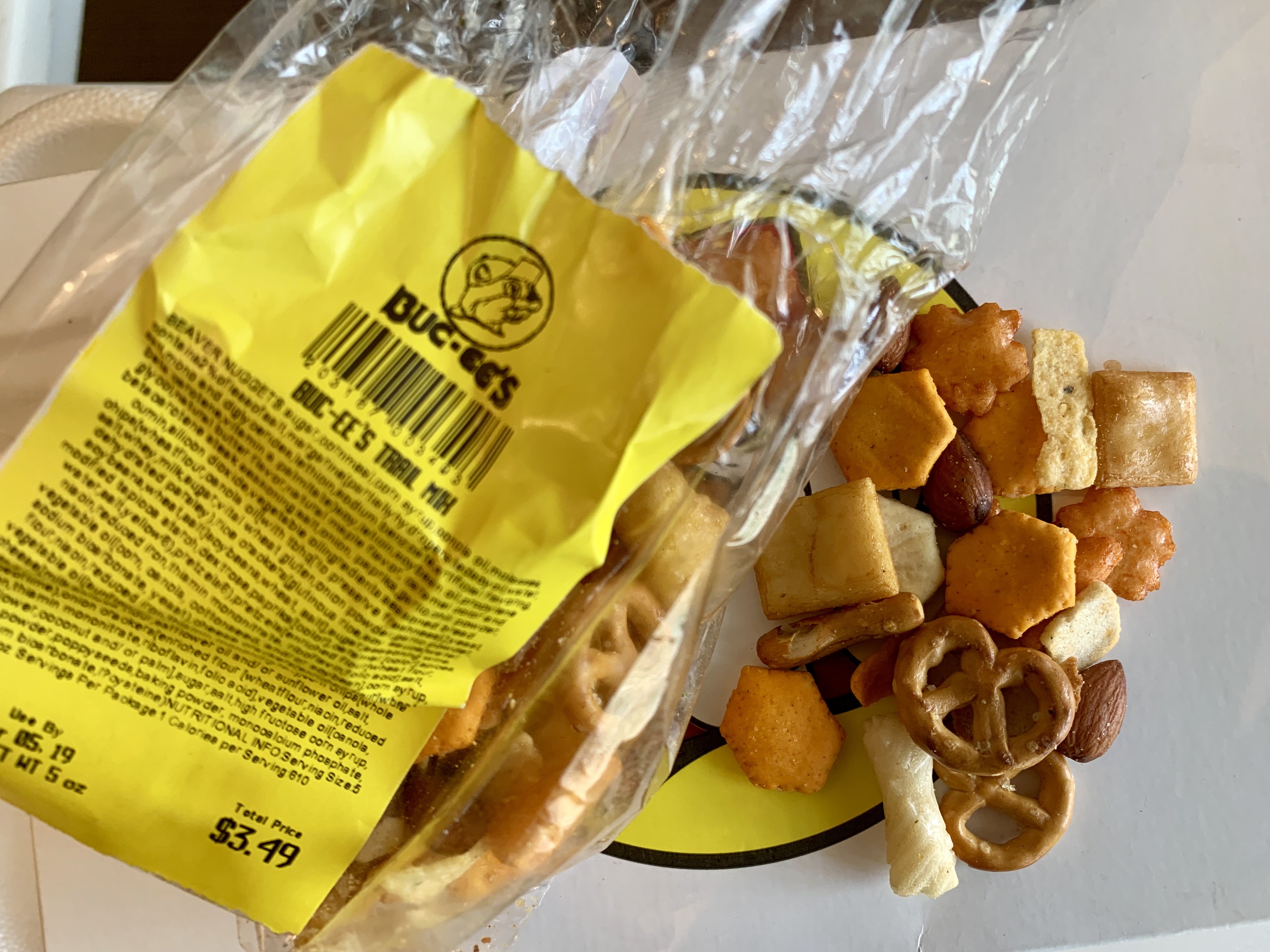 Basic trail mix at Buc-ee's, a combination of sweet and salty components