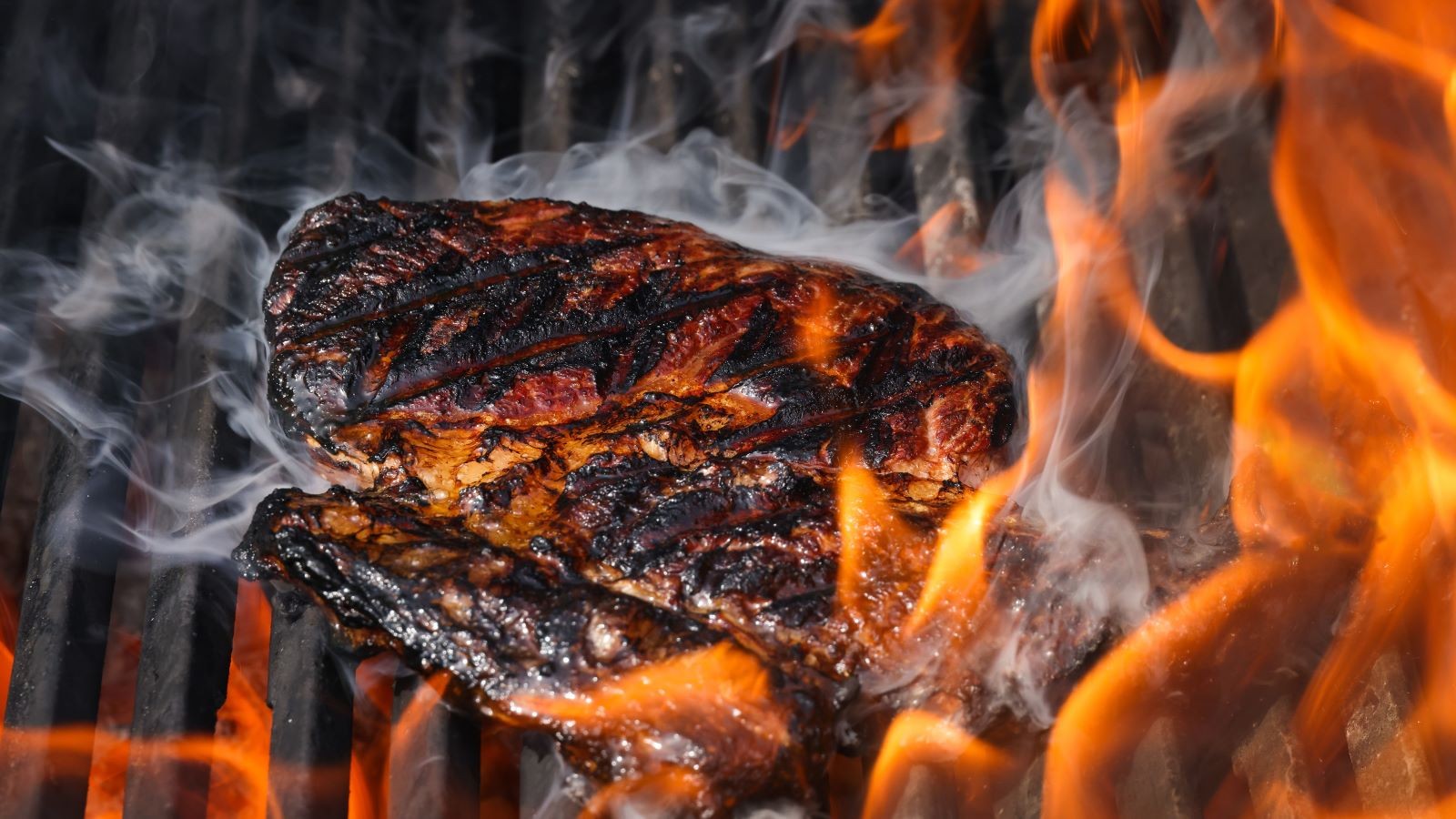 Grilled meat with char marks