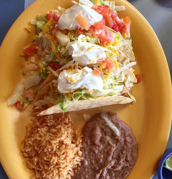 A crispy taco plate at Carmelo