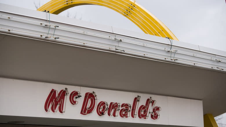 A classic McDonald's sign, representing the history of fast food breakfast