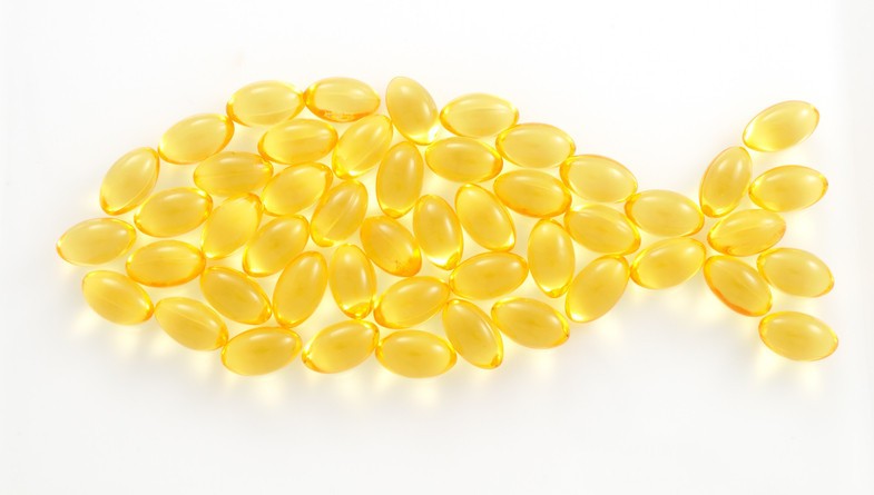 Fish oil capsules for omega-3 intake.