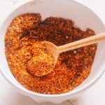 Homemade chicken taco seasoning in a mason jar, ready to use for a delicious meal.