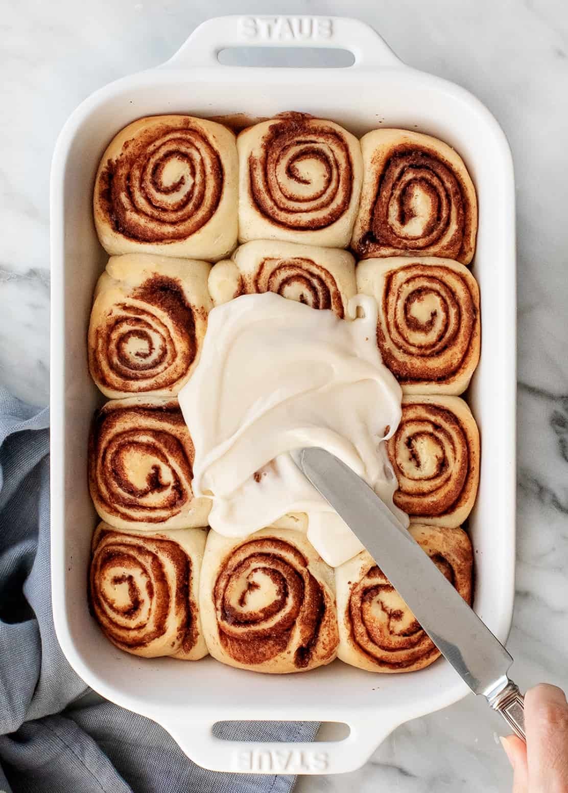 Homemade cinnamon rolls with vanilla glaze