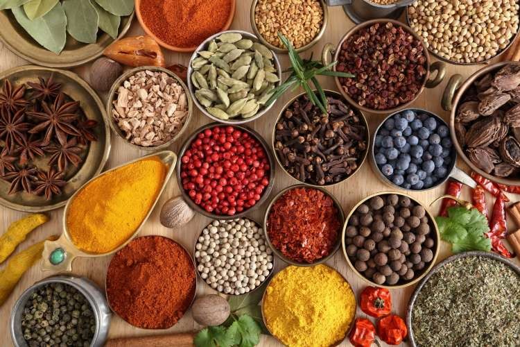 Selection of key spices in Indian cooking