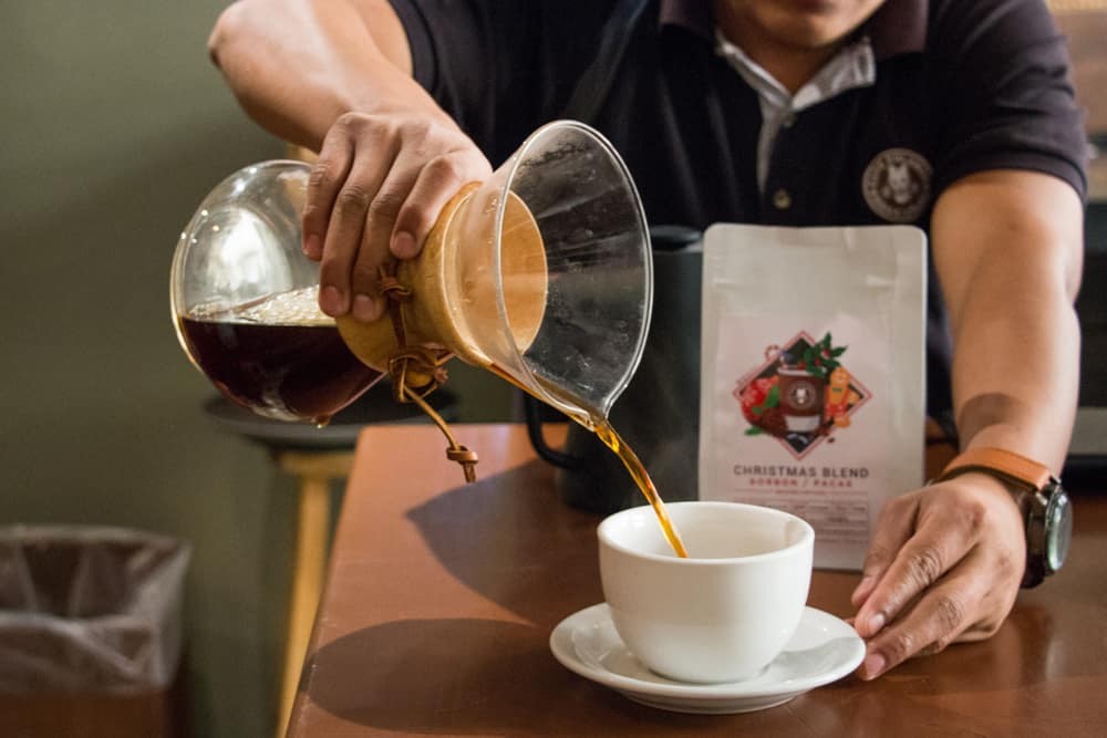 Man pouring coffee