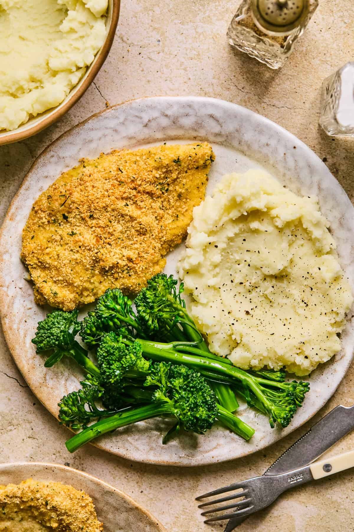 Baked salmon with asparagus on a plate