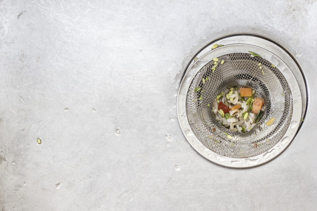 clogged garbage disposal: Dirty kitchen sink drain