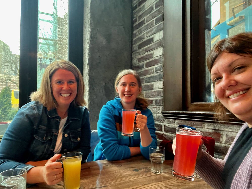 Customers sitting and enjoying cider at Bell in Hand Tavern
